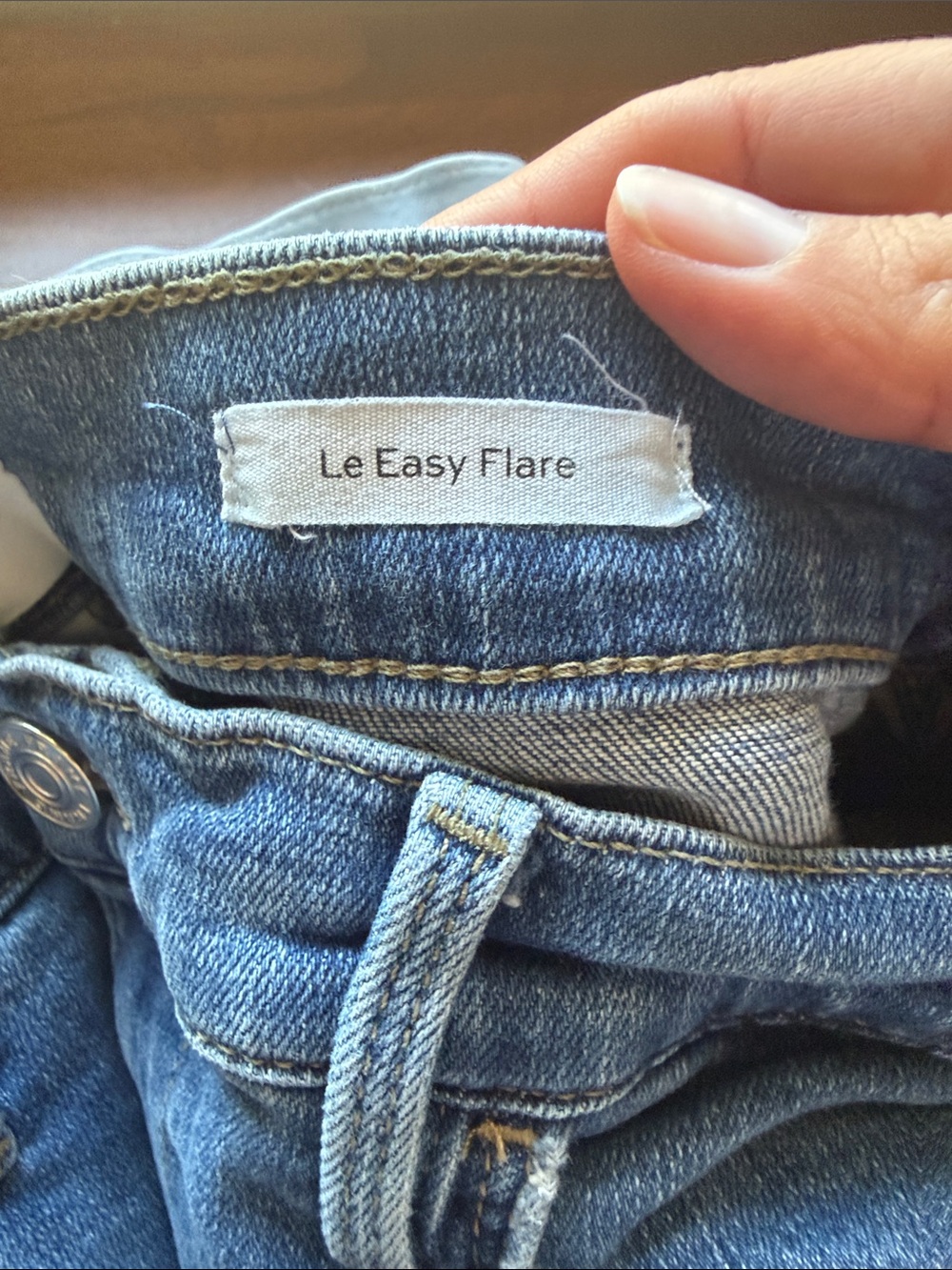 Set of 2 Frame Denim Le Easy Flare Frayed Hem - Light & Medium Blue - Picture 5 of 6